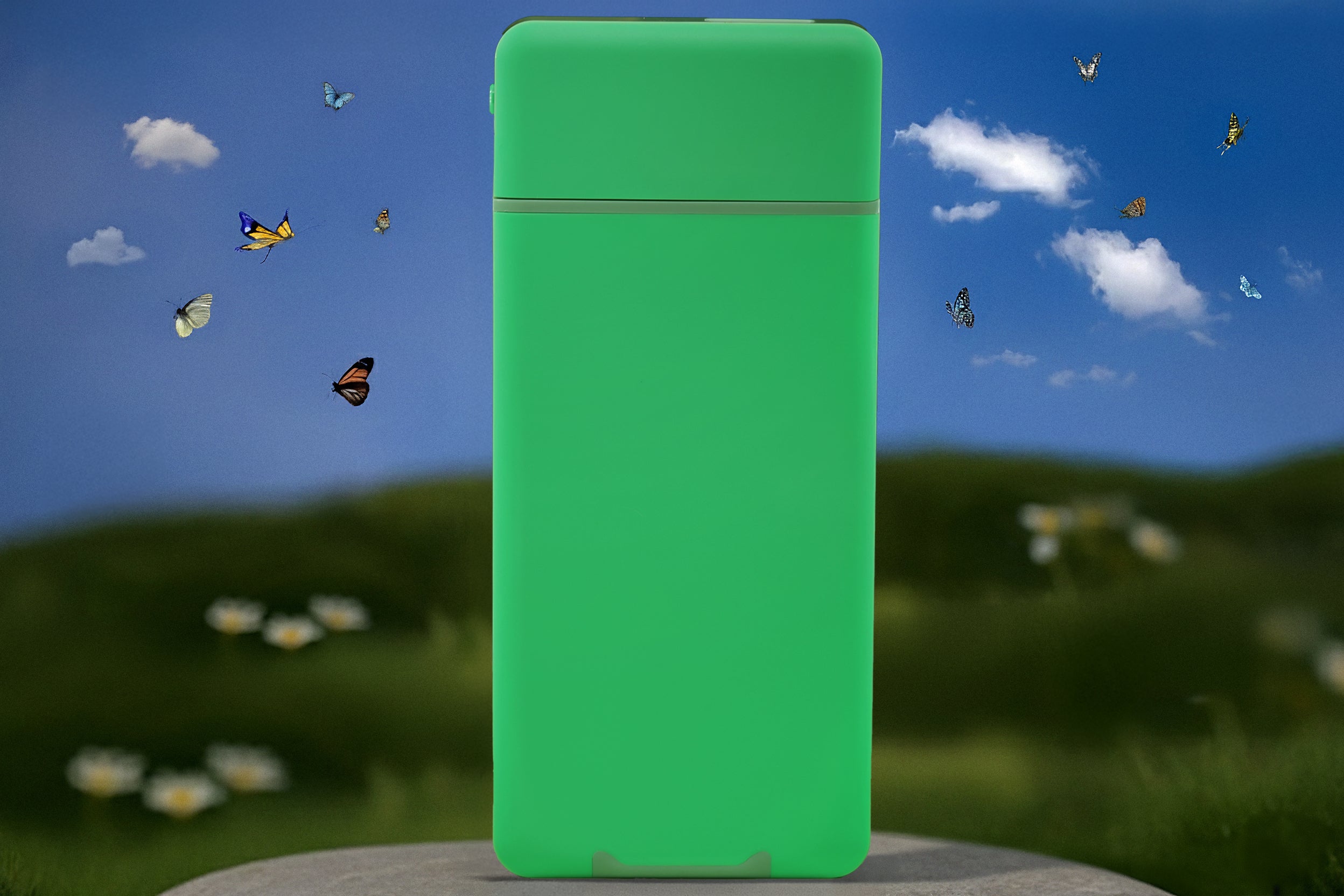 Låseboks til mobil – grønn med snegle