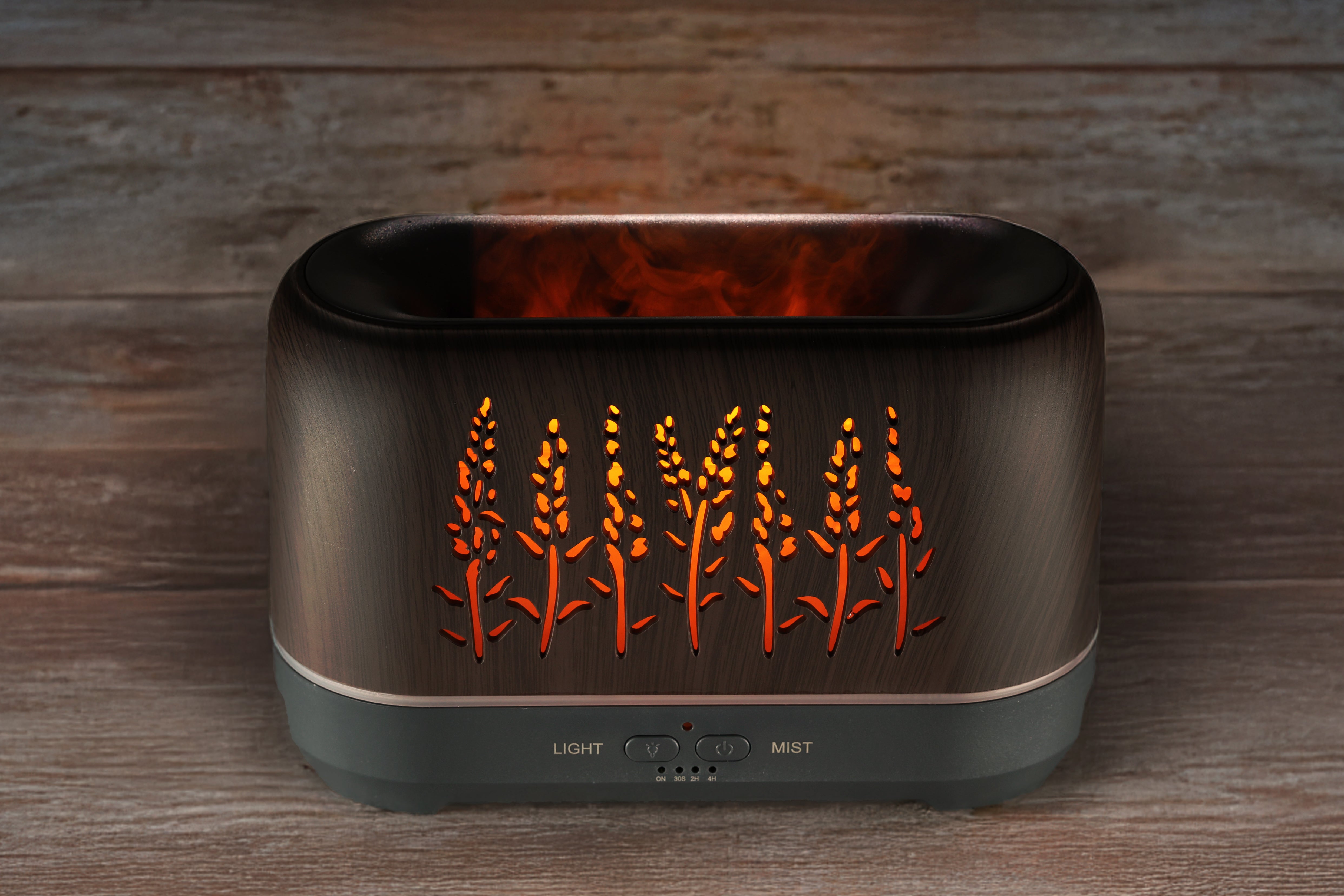 Diffuser med flammetåke (mørkt tre)