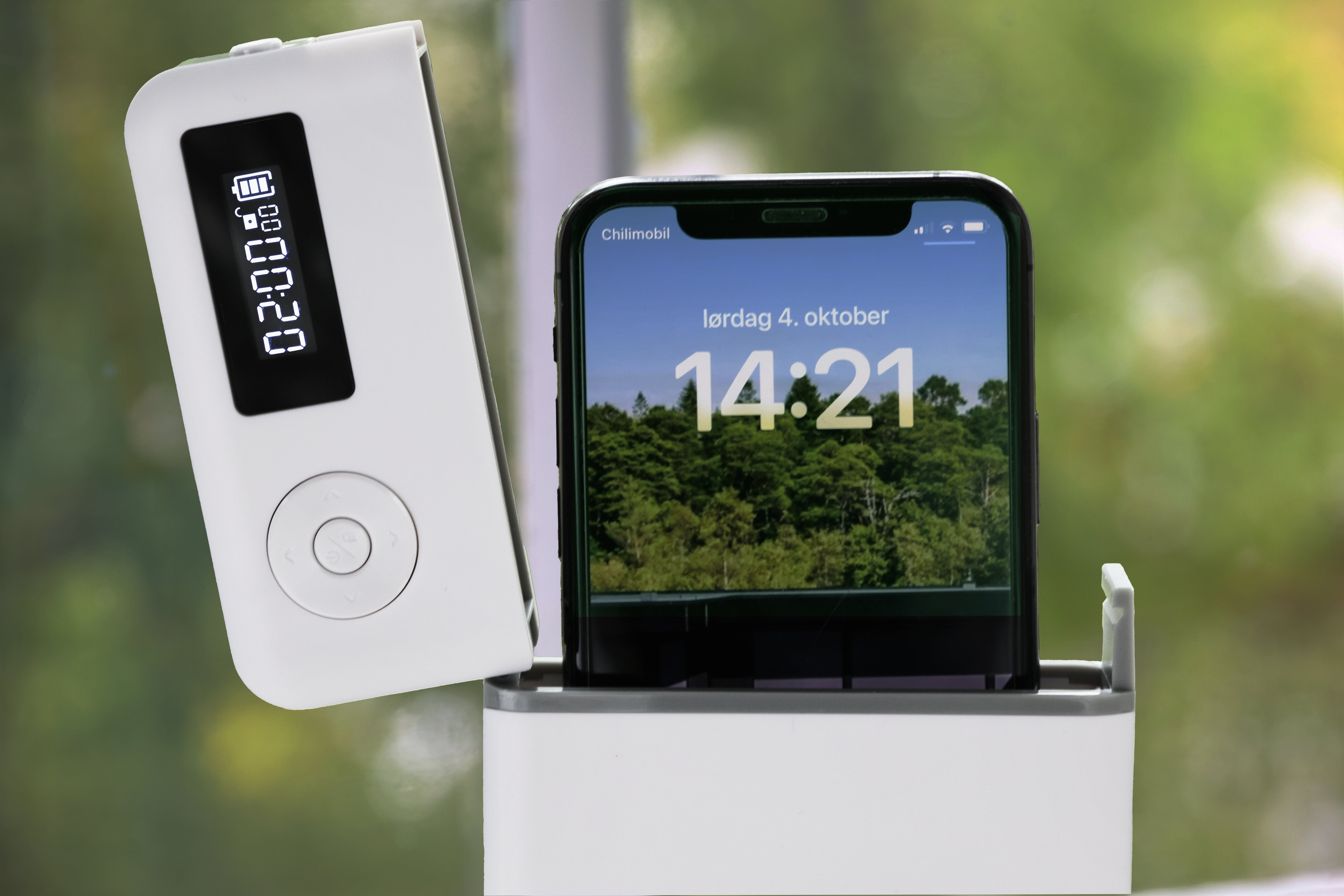 Låseboks til mobil – hvit