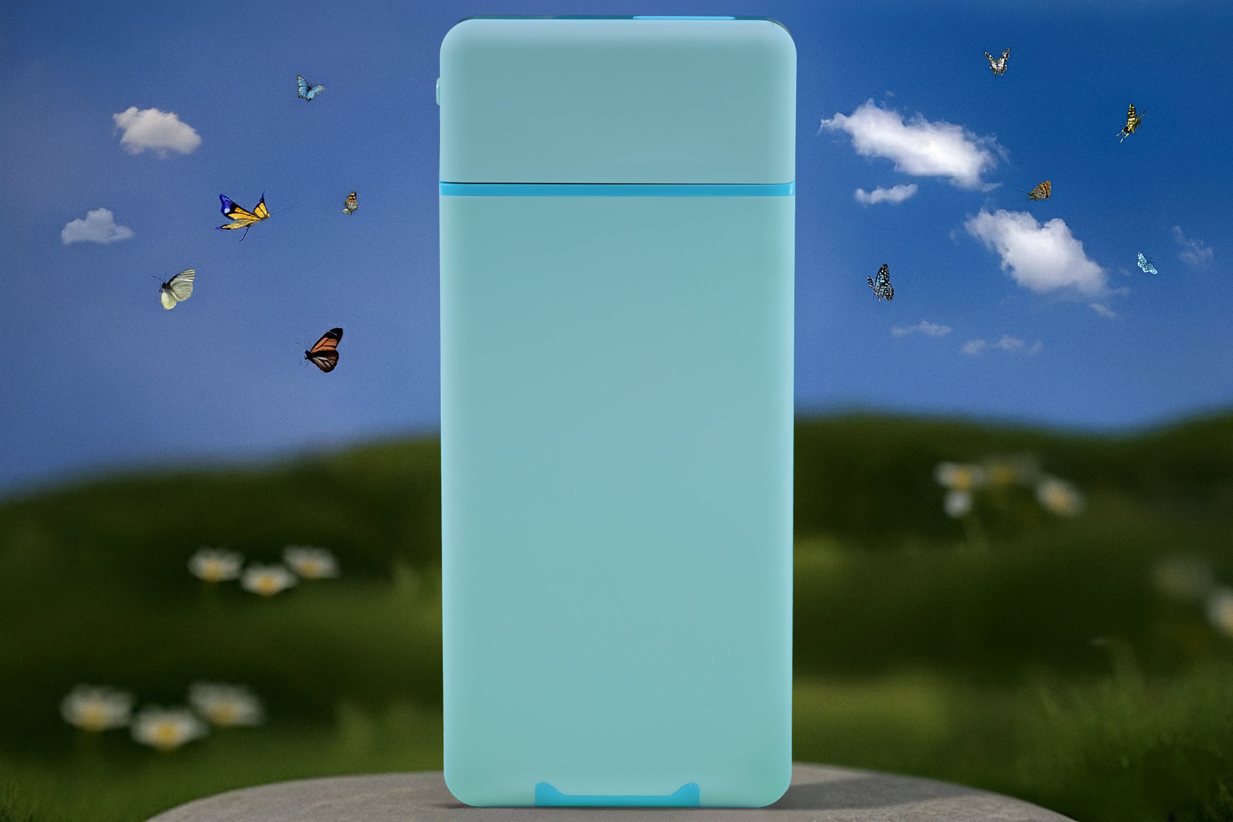 Låseboks til mobil – blå med blekksprut