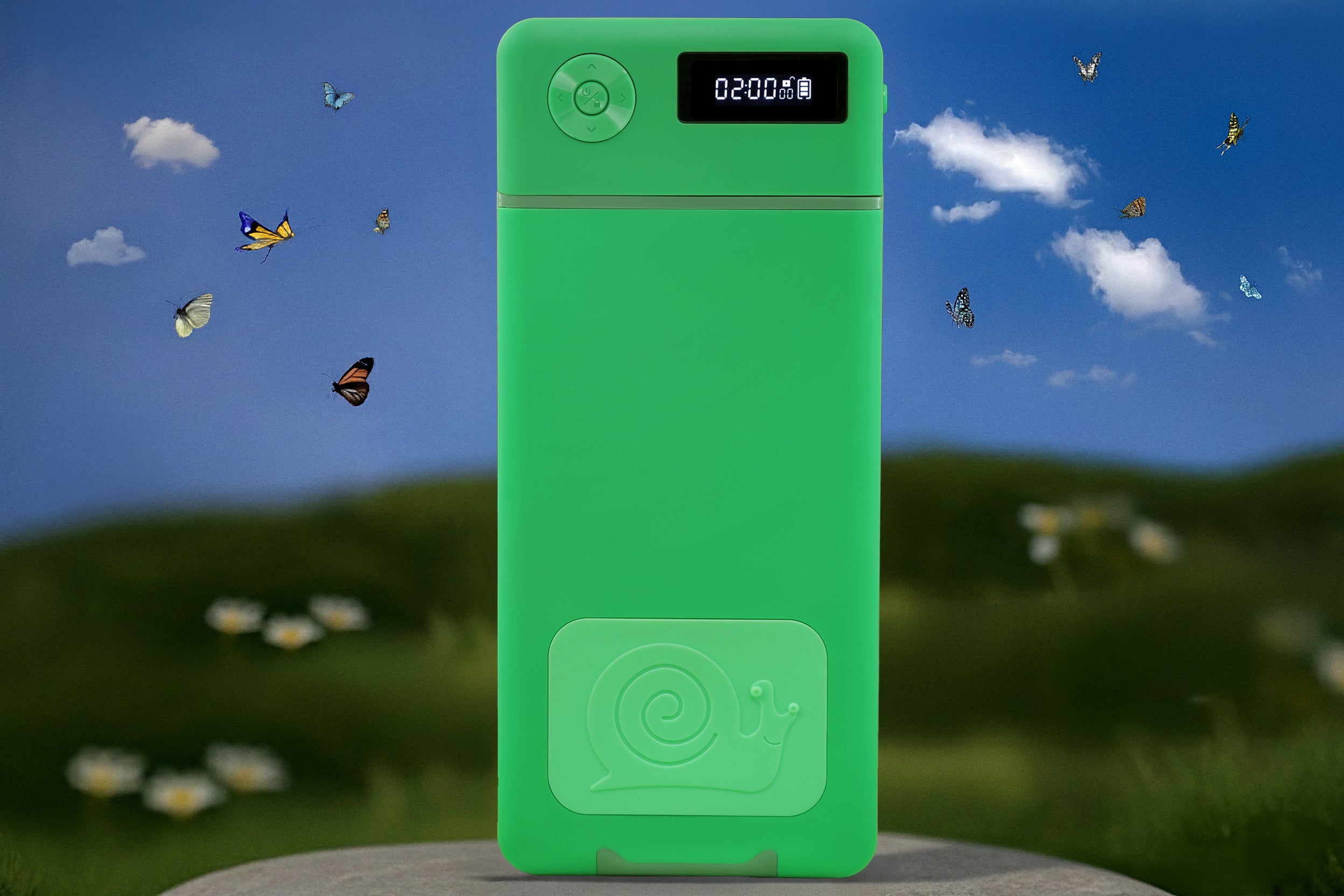 Låseboks til mobil – grønn med snegle